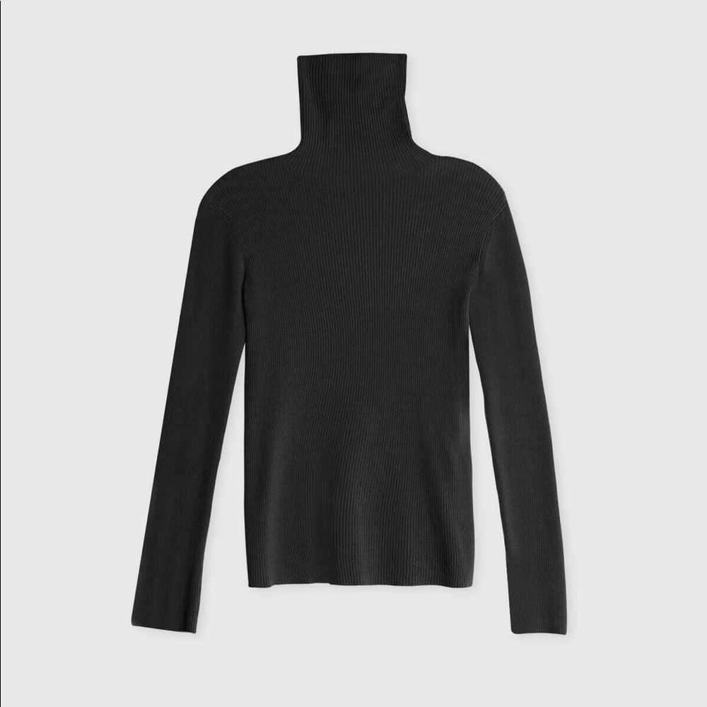 Oak + Fort Turtleneck Sweater 2597 in Black